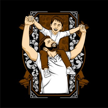 father son relationships vector