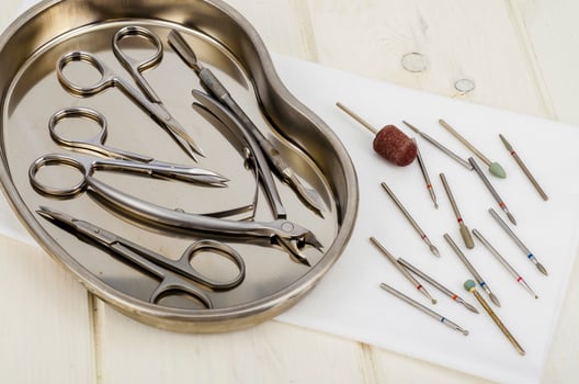 Set of professional manicure tools. Concept of beauty. photo