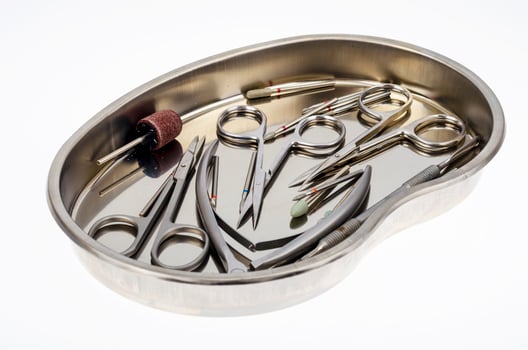 Set of professional manicure tools. Concept of beauty. photo