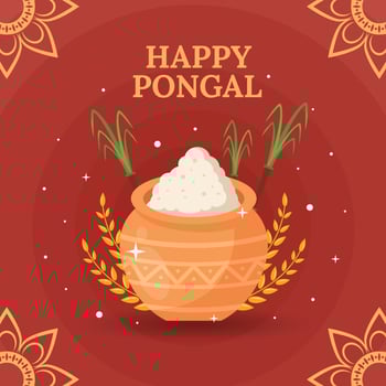 Pongal Indian Celebration Festival Background vector
