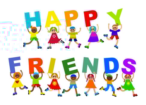 Happy Friends Kids Celebration Text vector