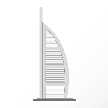 burj al arab building vector