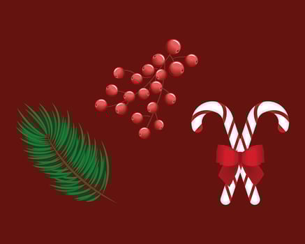 three holidays items vector