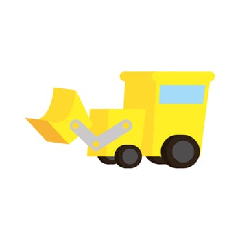 little excavator baby toy isolated icon vector