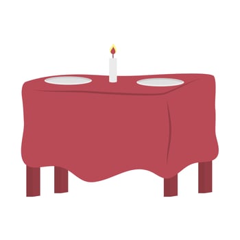 table restaurant with dish and candle vector