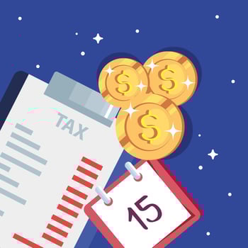 tax day poster with clipboard and icons vector