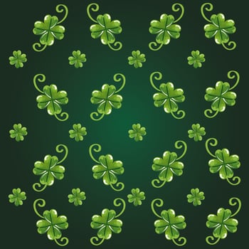 background clovers of four leafs vector