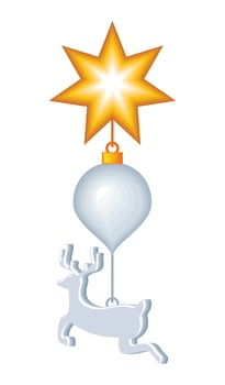 christmas hanging deer vector
