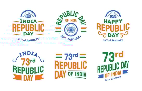 India Republic Day Label Collection vector