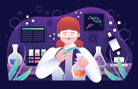 Women in Science Background vector