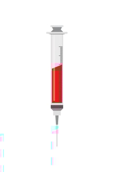 syringe with blood vector