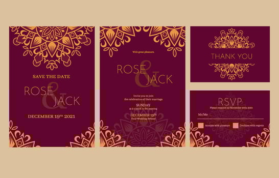 India Wedding Invitation vector