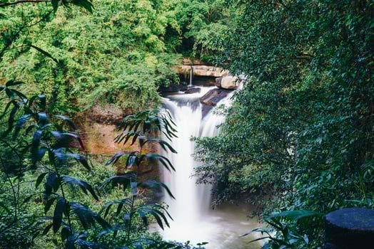 Haew Suwat Waterfall at Khao Yai National Park in Thailand photo