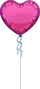 Pink heart balloon isolated vector
