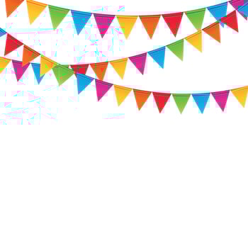 Party Background with Flags Vector Illustration.