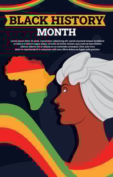 Celebrate Black History Month Poster with African American Woman vector