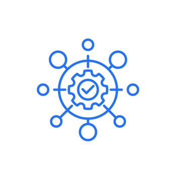 automation industry line icon on white vector