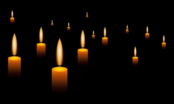 candles night dark design vector background.