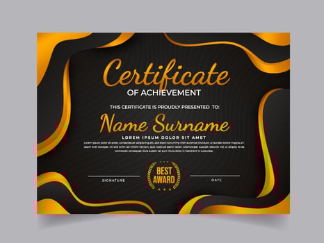Certificate Set of Luxury Black Gold Color vector