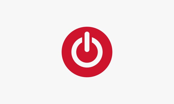 red circle power button. turn on off switch design vector illustration.