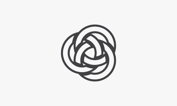 circle interlocking vector illustration on white background. creative icon.