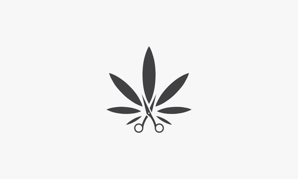 scissor leaf vector illustration on white background. creative icon.