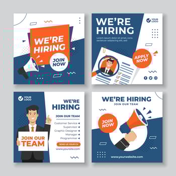 We are Hiring Social Media Post Template vector