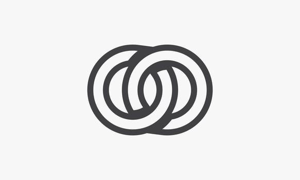 two circle bind each other icon on white backgrund. vector
