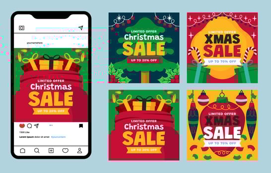 Social Media Story Post for Christmas vector