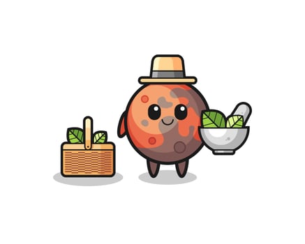 mars herbalist cute cartoon vector