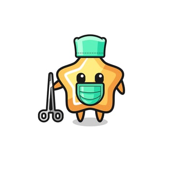 surgeon star mascot character vector