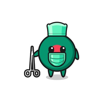surgeon bangladesh flag mascot character vector