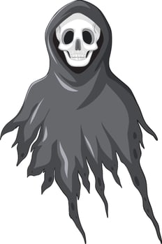 Black scary ghost isolated vector