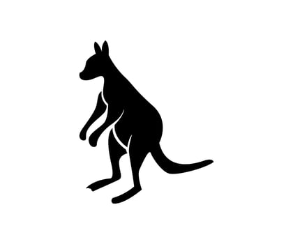 kangaroo silhouettes vector