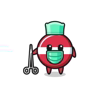 surgeon latvia flag mascot character vector