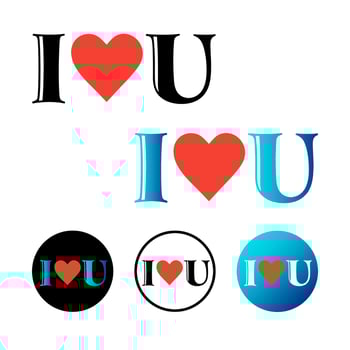 Abstract I love You Icon Illustration vector