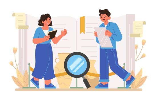 Flat Design Literary Critic Making Review and Ranking Piece vector