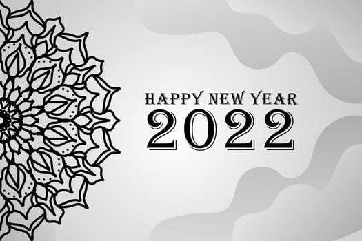 Abstract Background Happy new year 2022 on mandala style vector