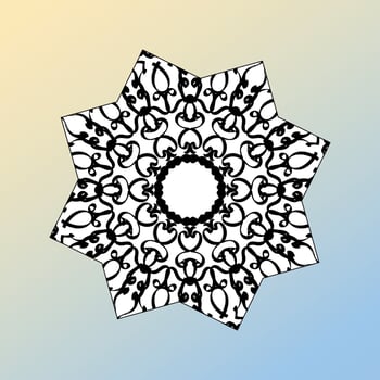 beautiful mandala in the stars vector