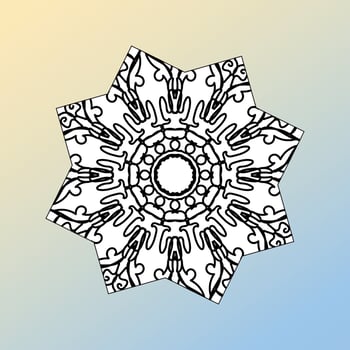 beautiful mandala in the stars vector