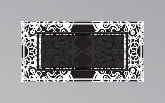 gold frame on wall in mandala style vector