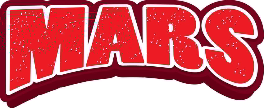 Mars word logo design vector