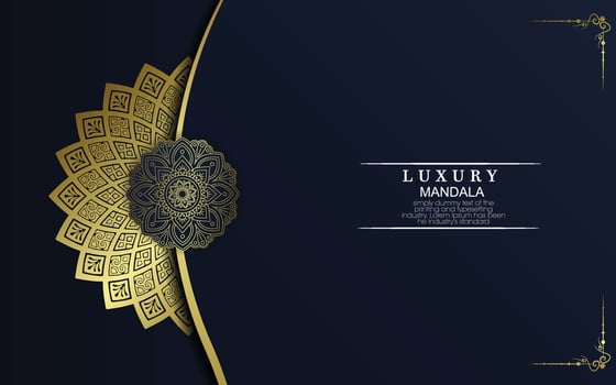 Luxury gold mandala ornate background for wedding invitation, book cover vector