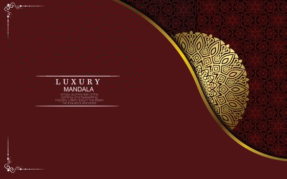 Luxury gold mandala ornate background for wedding invitation, book cover vector