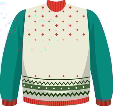 Christmas sweater in cartoon style isolated vector