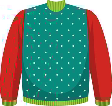Christmas sweater in cartoon style isolated vector