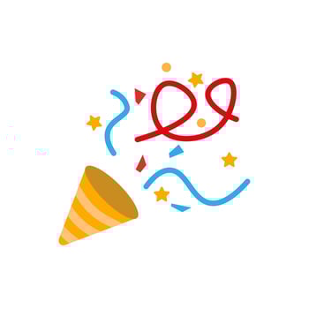 Party popper logo. Vector illustration