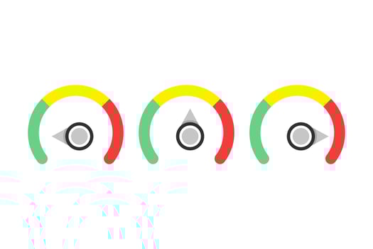 Speedometer scale collection. Vector in flat design