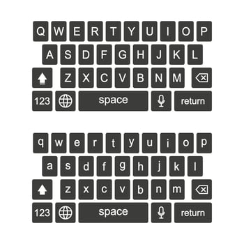 Keyboard for smartphone. Vector illustration