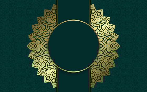 Luxury gold mandala ornate background for wedding invitation, book cover vector